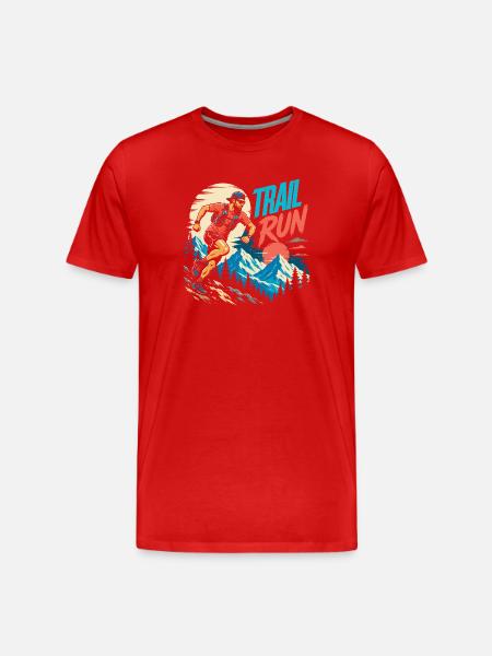 Trailrun - Männer Premium Bio T-Shirt - Rot