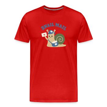Courrier postal drôle Facteur mignon - T-shirt bio Premium Homme - rouge - Devant - Damien (186cm)