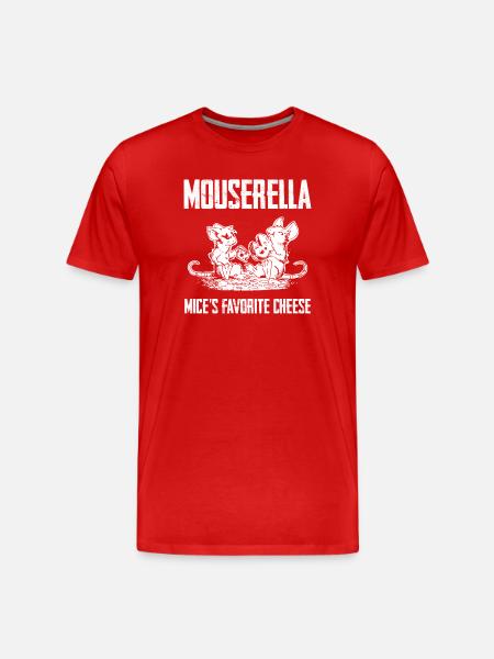 Mouserella – le fromage préféré des souris - T-shirt bio Premium Homme - rouge