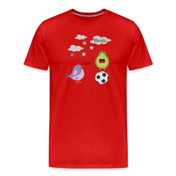 Fußball - Männer Premium Bio T-Shirt - Rot - Vorne - Damien (186cm)