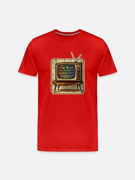 Retro TV Pride Rainbow - Men's Premium Organic T-Shirt - red