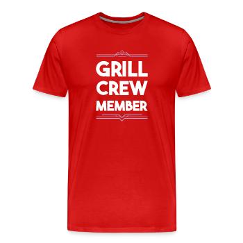 Grill Crew - Männer Premium Bio T-Shirt - Rot - Vorne - Damien (186cm)