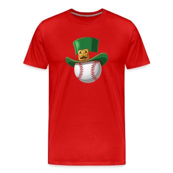 Chapeau de baseball Irish Luck pour la Saint-Patrick - T-shirt bio Premium Homme - rouge - Devant - Damien (186cm)