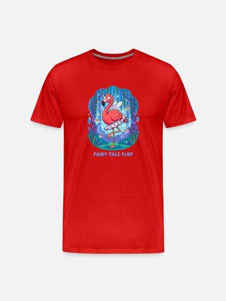 Funny Flamingo Fairy - Men's Premium Organic T-Shirt - red