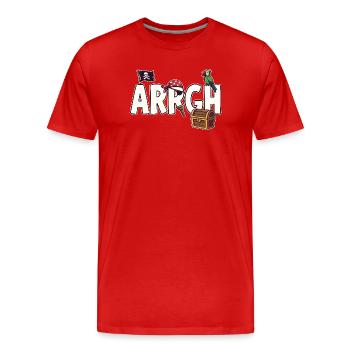 Arrgh Pirate Boucanier Jolly Roger - T-shirt bio Premium Homme - rouge - Devant - Damien (186cm)