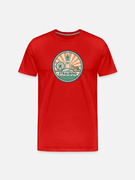Straubing Badge - Männer Premium Bio T-Shirt - Rot