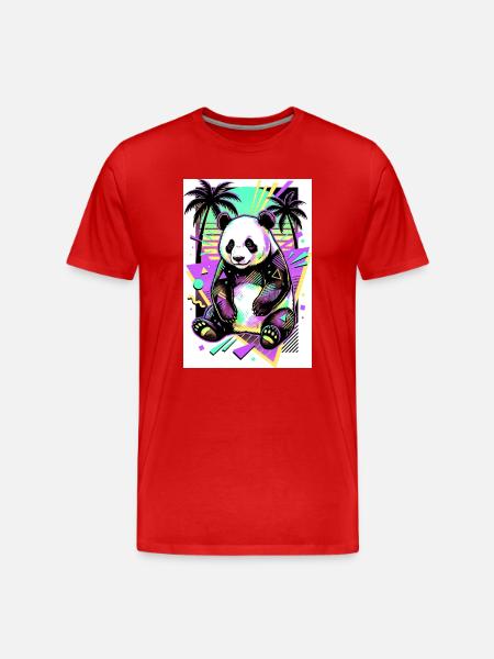 panda - Men's Premium Organic T-Shirt - red