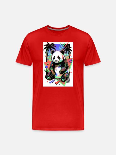 panda - T-shirt bio Premium Homme - rouge