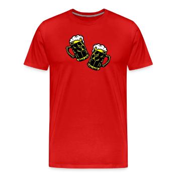 Beer Mug Beer Icon - Men's Premium Organic T-Shirt - red - Front - Damien (186cm)