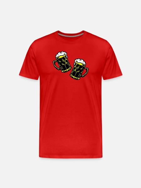Bierkrug Bier Symbol - Männer Premium Bio T-Shirt - Rot