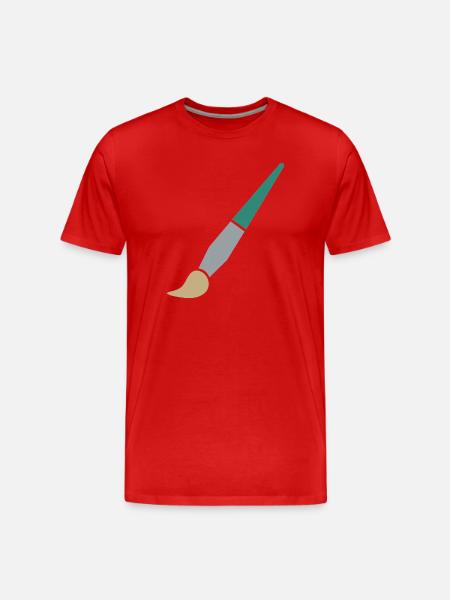 Pinsel - Männer Premium Bio T-Shirt - Rot