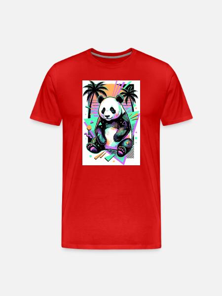 panda - T-shirt bio Premium Homme - rouge