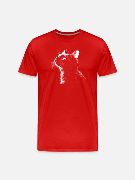 Silhouette de chat - T-shirt bio Premium Homme - rouge