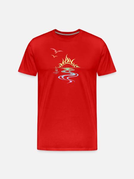 Coucher de soleil - T-shirt bio Premium Homme - rouge