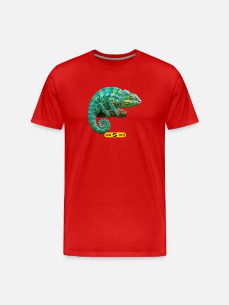 Chameleon Turquoise Emerald Tella Terra - Men's Premium Organic T-Shirt - red