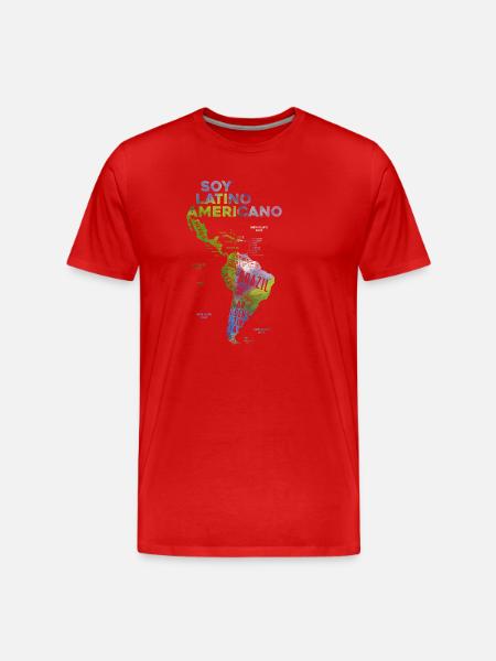 Soy Latino Americano Map - Men's Premium Organic T-Shirt - red