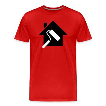 Maler Haus Farbrolle Motiv - Männer Premium Bio T-Shirt - Rot - Vorne - Damien (186cm)
