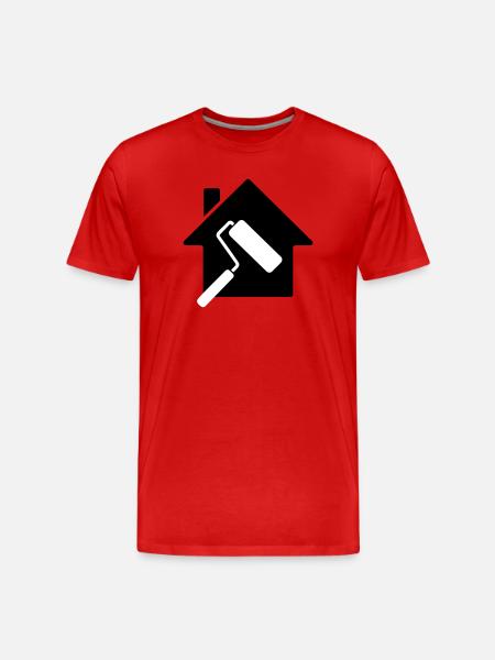 Painter House Paint Roller Motif - Men's Premium Organic T-Shirt - red