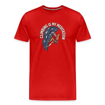 Hommes de méditation sportive d’escalade - T-shirt bio Premium Homme - rouge - Devant - Damien (186cm)