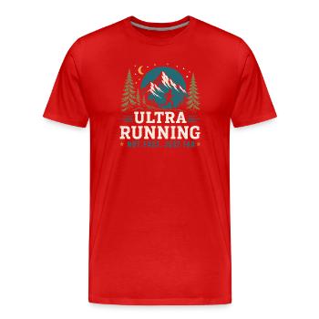 Ultra course - pas rapide, juste loin - T-shirt bio Premium Homme - rouge - Devant - Damien (186cm)
