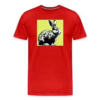 Kaninchen - Männer Premium Bio T-Shirt - Rot - Vorne - Damien (186cm)