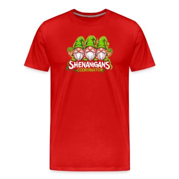 Coordinateur des Manigances Gnome de jardin - T-shirt bio Premium Homme - rouge - Devant - Damien (186cm)