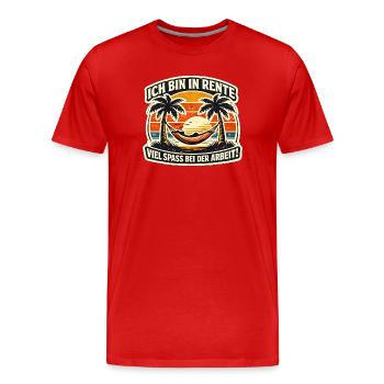 Rentner am Strand: Humor im Job - Männer Premium Bio T-Shirt - Rot - Vorne - Damien (186cm)