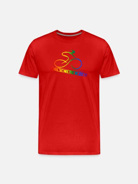 Lettrage arc-en-ciel cyclable - T-shirt bio Premium Homme - rouge