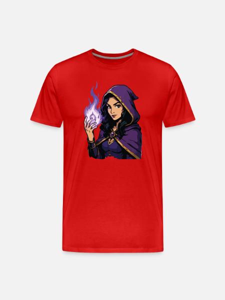 Mage Sorcière Violette - T-shirt bio Premium Homme - rouge