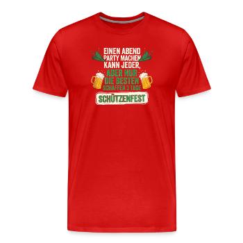 Schützenfest Drei Tage Beste Feier - Männer Premium Bio T-Shirt - Rot - Vorne - Damien (186cm)