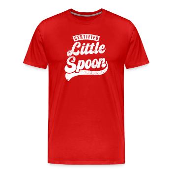 Petite Cuillère certifiée - T-shirt bio Premium Homme - rouge - Devant - Damien (186cm)