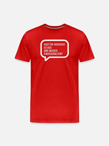 Reboot Spruch im Sprechblasen-Design - Männer Premium Bio T-Shirt - Rot