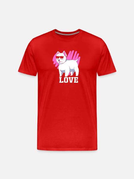 West highland terrier - Men's Premium Organic T-Shirt - red