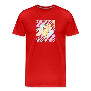 Cornichon pastel étoilé - T-shirt bio Premium Homme - rouge - Devant - Damien (186cm)