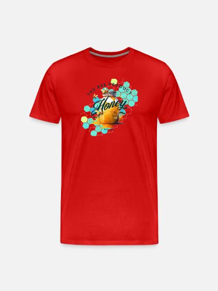 Honey Magic Honeycomb Design - Men's Premium Organic T-Shirt - red