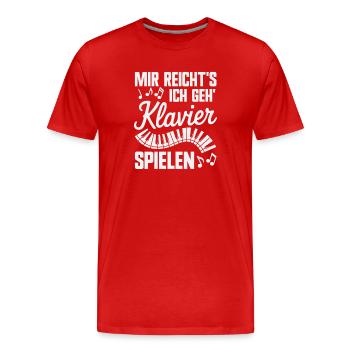 Klavier Musik Piano Pianist Musiker - Männer Premium Bio T-Shirt - Rot - Vorne - Damien (186cm)