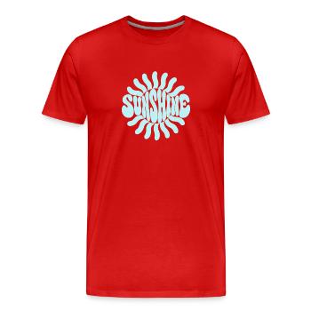 Sunshine Psychedelic Bleu - T-shirt bio Premium Homme - rouge - Devant - Damien (186cm)