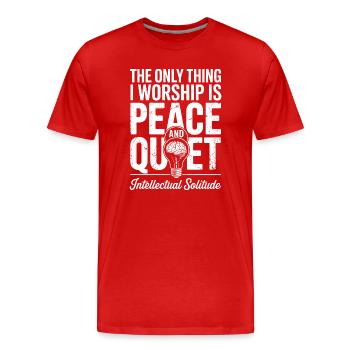 Paix et Silence : Solitude Intellectuelle - T-shirt bio Premium Homme - rouge - Devant - Damien (186cm)