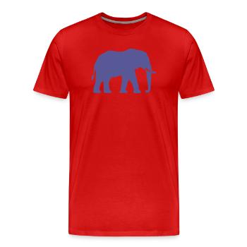 Violetter Elefant Silhouette - Männer Premium Bio T-Shirt - Rot - Vorne - Damien (186cm)
