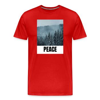 Paix - T-shirt bio Premium Homme - rouge - Devant - Damien (186cm)