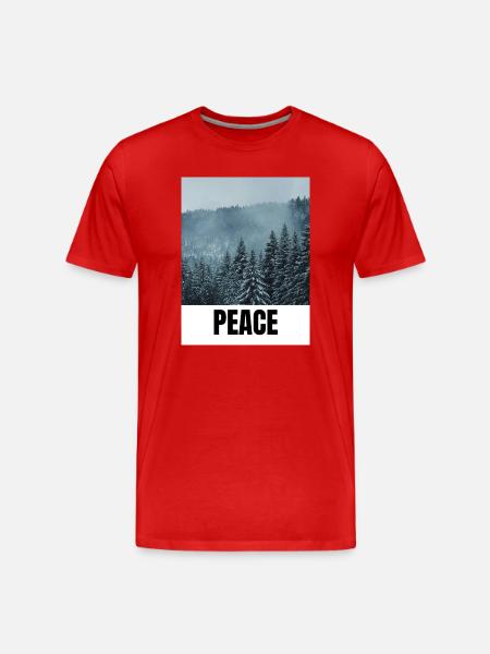 PEACE - Männer Premium Bio T-Shirt - Rot