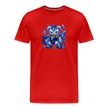 Ours guerrier de glace avec armure de cristal - T-shirt bio Premium Homme - rouge - Devant - Damien (186cm)