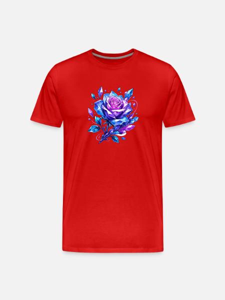 Crown Rose Crystal Blue - Men's Premium Organic T-Shirt - red