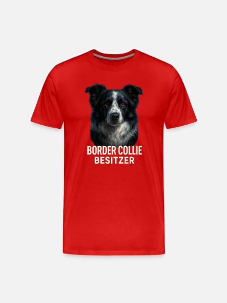 Border Collie Besitzer - Männer Premium Bio T-Shirt - Rot