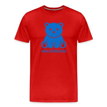 Minimalistisches Waldfreund Design - Männer Premium Bio T-Shirt - Rot - Vorne - Damien (186cm)