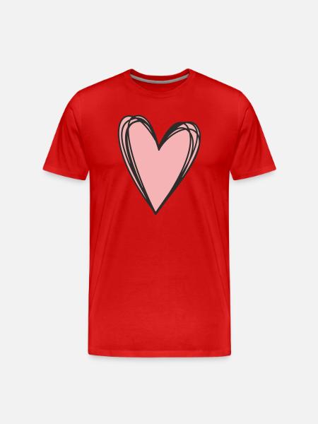 Heart – Symbol of Love & Connection - Men's Premium Organic T-Shirt - red