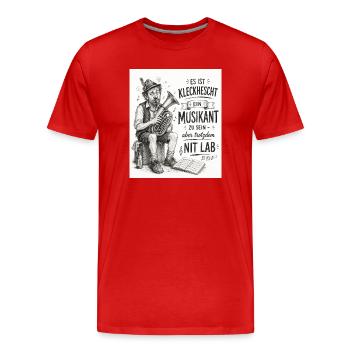 Musikant - Männer Premium Bio T-Shirt - Rot - Vorne - Damien (186cm)