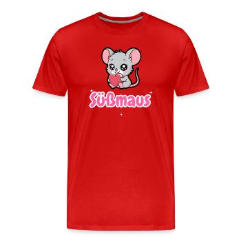Süßmaus süßer Kosename Maus Liebe Geschenk - Männer Premium Bio T-Shirt - Rot - Vorne - Damien (186cm)