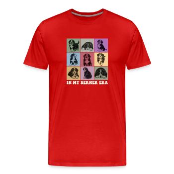In meiner Berner-Ära Berner Sennenhund-Mutter - Männer Premium Bio T-Shirt - Rot - Vorne - Damien (186cm)