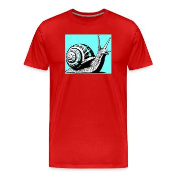 Escargot - T-shirt bio Premium Homme - rouge - Devant - Damien (186cm)